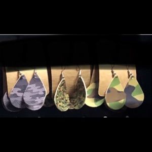 Leather Camo earrings